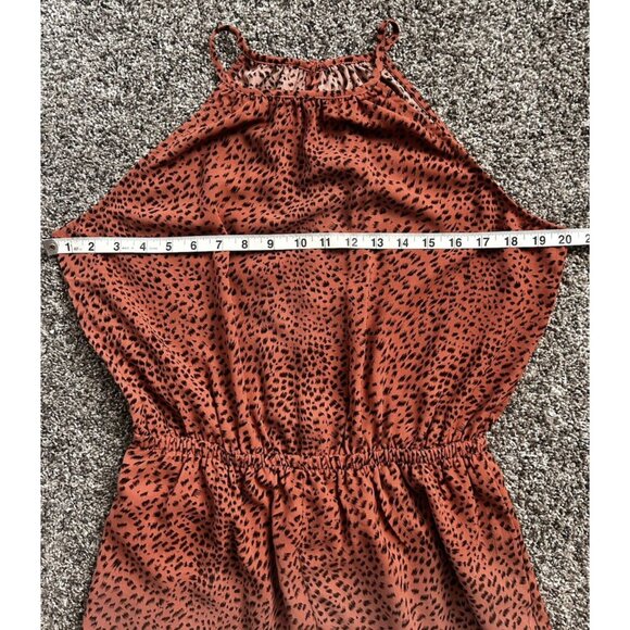 Rust Animal Print Romper NWT Size Medium - Picture 3 of 9